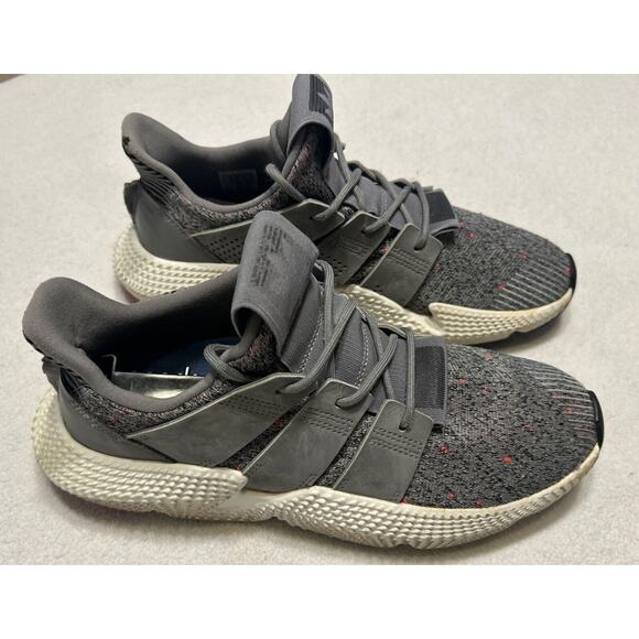 Adidas Prophere Men's Sneakers Sz 9.5 Gray Solar Red White Running Shoes CQ3023 - Picture 6 of 12